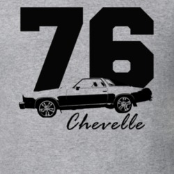 1976 Chevelleside View With Year And Model Name Heather Grey T Shirt