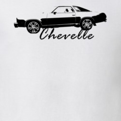 1976 Chevelle Side View With Mode Name White T Shirt