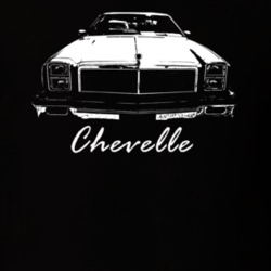 1976 Chevelle Grill View With Model Name Black T Shirt