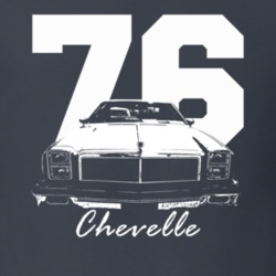 1976 Chevelle Grill View With Year And Model Name Charcoal Grey T Shir