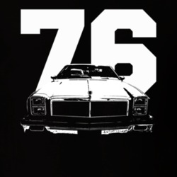 1976 Chevelle Grill View With Year Black T Shirt