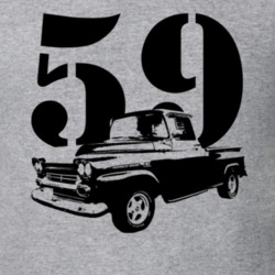 1959 K10 3/4 Side View With Year Heather Grey T Shirt