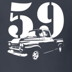1959 K10 3/4 Side View With Year Charcoal Grey T Shirt