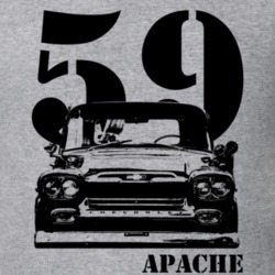 1959 K10 Apache Grill View With Year And Model Name Heather Grey T Shi