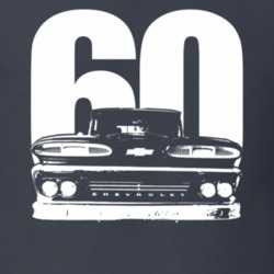 1960 K10 Apache Grill View With Year Charcoal Grey T Shirt