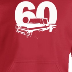 1960 K10 Apache Pickup Truck 3/4 Side View With Year Red T Shirt