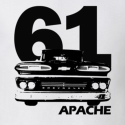 1961 K10 Apache Grill View With Year And Model Name White T Shirt
