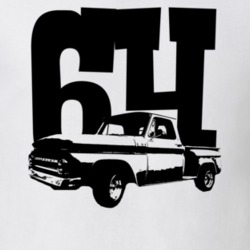 1964 K10 Apache Pickup Truck Side View With Year White T Shirt