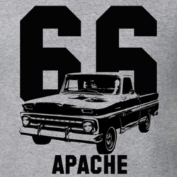 1966 K10 Apache Pickup Truck Side View With Year And Model Name Heathe