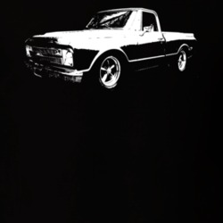 1968 K10 Apache Pickup Truck 3/4 View Black T Shirt