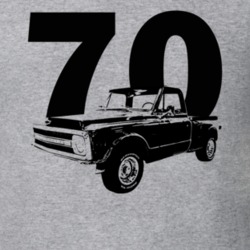 1970 K10 Apache Side View With Year Heather Grey T Shirt