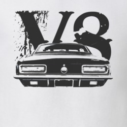 1967 CHEVY CAMARO SS Rear View Black Graphic With V8 Light T Shirt
