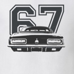 1967 CHEVY CAMARO SS Rear View Black Graphic With Year Light T Shirt