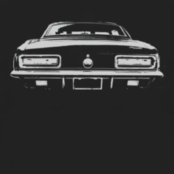1967 CHEVY CAMARO SS Rear View White Graphic Darlk T Shirt