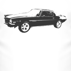 1970 CHEVY CAMARO SS Side View Black Graphic Light T Shirt