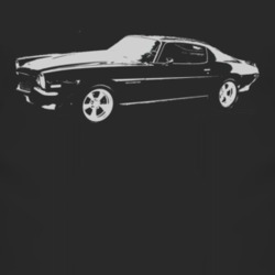 1970 CHEVY CAMARO SS Side View White Graphic Dark T Shirt