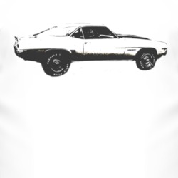 1970 CHEVY CAMARO Z28 Side View Black Graphic Light T Shirt