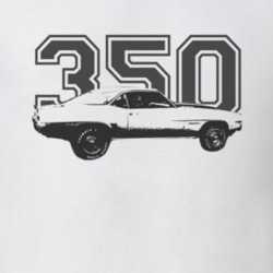 1970 CHEVY CAMARO Z28 Side View Black Graphic With Engine Size Light T