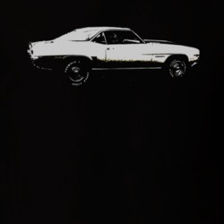1970 CHEVY CAMARO Z28 Side View White Graphic Dark T Shirt