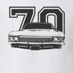 1970 CHEVY CAPRICE Grill View Black Graphic With Year Light T Shirt