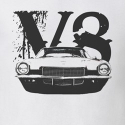 1971 CHEVY CAMARO SS Grill Black Graphic With V8 Light T Shirt