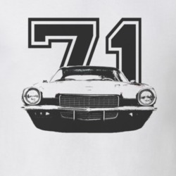 1971 CHEVY CAMARO SS Grill Black Graphic With Year Light T Shirt
