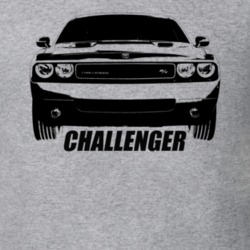 2008 Challenger Grill View With Model Name Heather Grey T Shirt