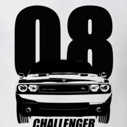 2008 Challenger Grill View With Year And Model Name White T Shirt