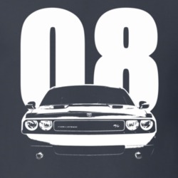 2008 Challenger Grill View With Year Charcoal Grey T Shirt