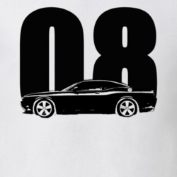 2008 Challenger Side View With Year White T Shirt