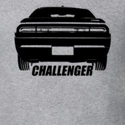 2008 Challenger Rear View With Model Name Heather Grey T Shirt