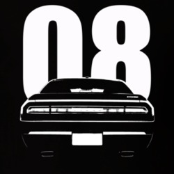 2008 Challenger Rear View With Year Black T Shirt