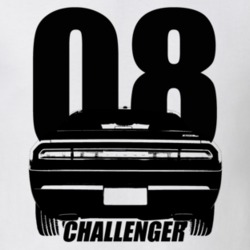 2008 Challenger Rear View With Year And Model Name White T Shirt