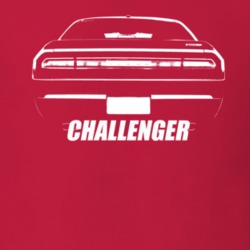 2009 Challenger Rear View With Model Name Red T Shirt