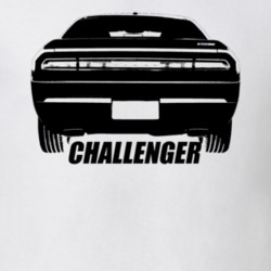 2009 Challenger Rear View With Model Name White T Shirt