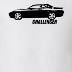 2009 Challenger Side View With Model Name White T Shirt