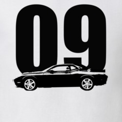 2009 Challenger Side View With Year White T Shirt