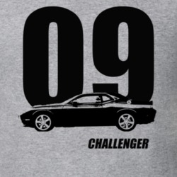 2009 Challenger Side View With Year And Model Name Heather Grey T Shir