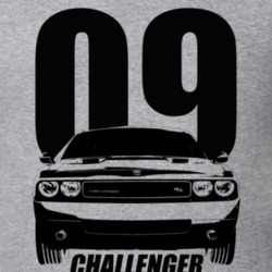 2009 Challenger Grill View With Year And Model Name Heather Grey T Shi