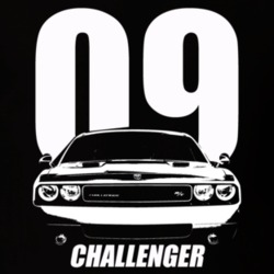 2009 Challenger Grill View With Year And Model Name Black T Shirt