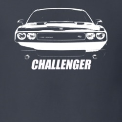2009 Challenger Grill View With Model Name Charcoal Grey T Shirt
