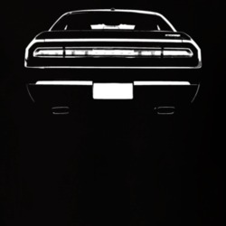 2010 Challenger Rear Viw Black T Shirt
