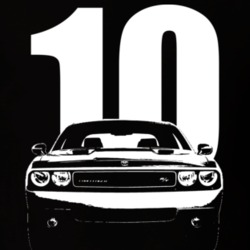 2010 Challeger Grill View With Year Black T Shirt
