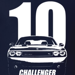 2010 Challenger Grill View With Year And Model Name Navy Blue T Shirt