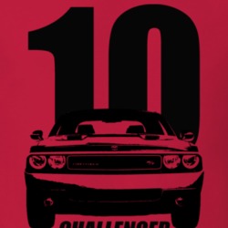 2010 Challenger Grill View With Year And Model Name Red T Shirt