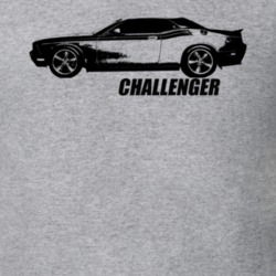 2010 Challenger Side View With Model Name Heather Grey T Shirt