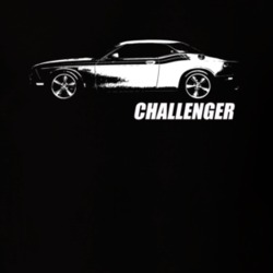 2010 Challenger Side View With Model Name Black T Shirt