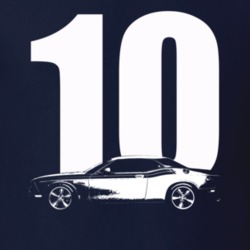 2010 Challenger Side View With Year Navy Blue T Shirt