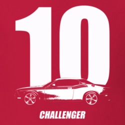 2010 Challenger Side View With Year And Model Name Red T Shirt