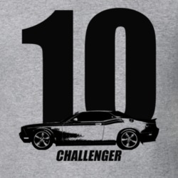2010 Challenger Side View With Year And Model Name Heather Grey T Shir